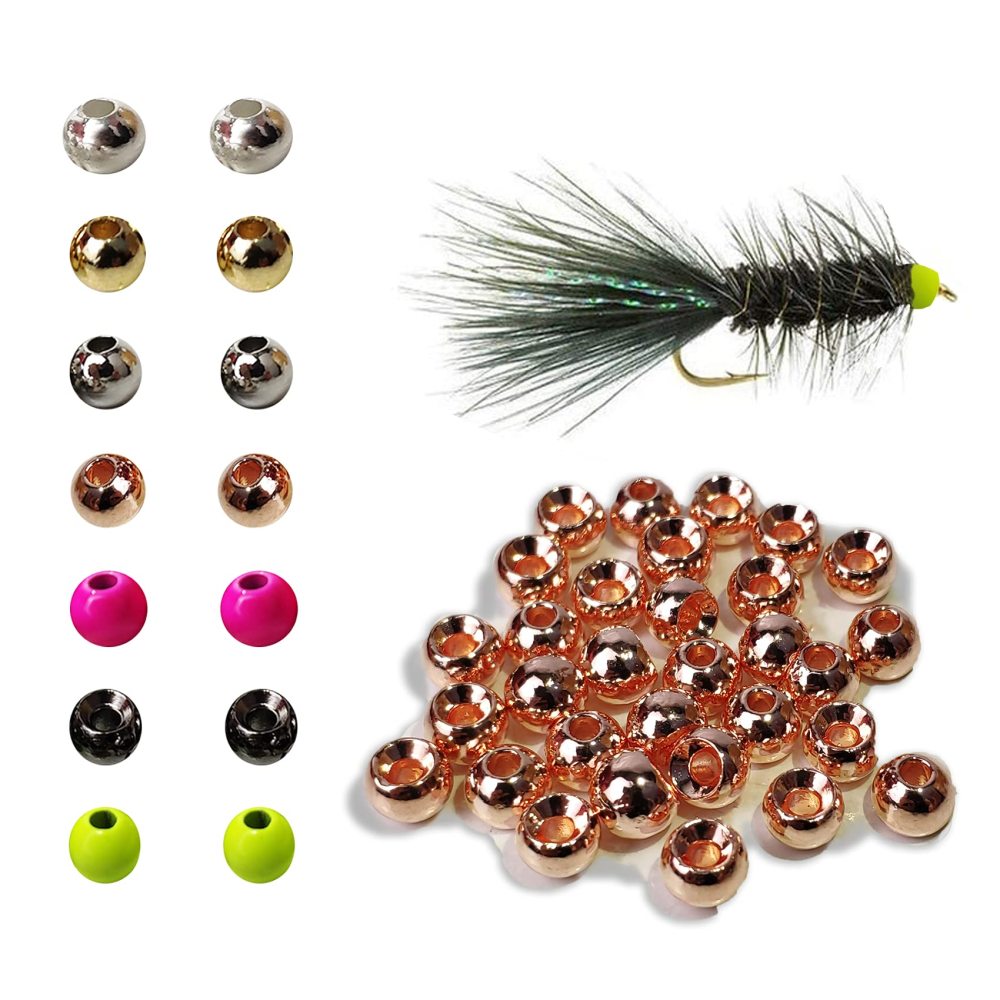 Aventik Think Fast Think Deep 100pc Tungsten Beads Round Ball Beads Fly Tying Materials 7 Colors / 5 Sizes Fly Fishing, Nymph Streamer