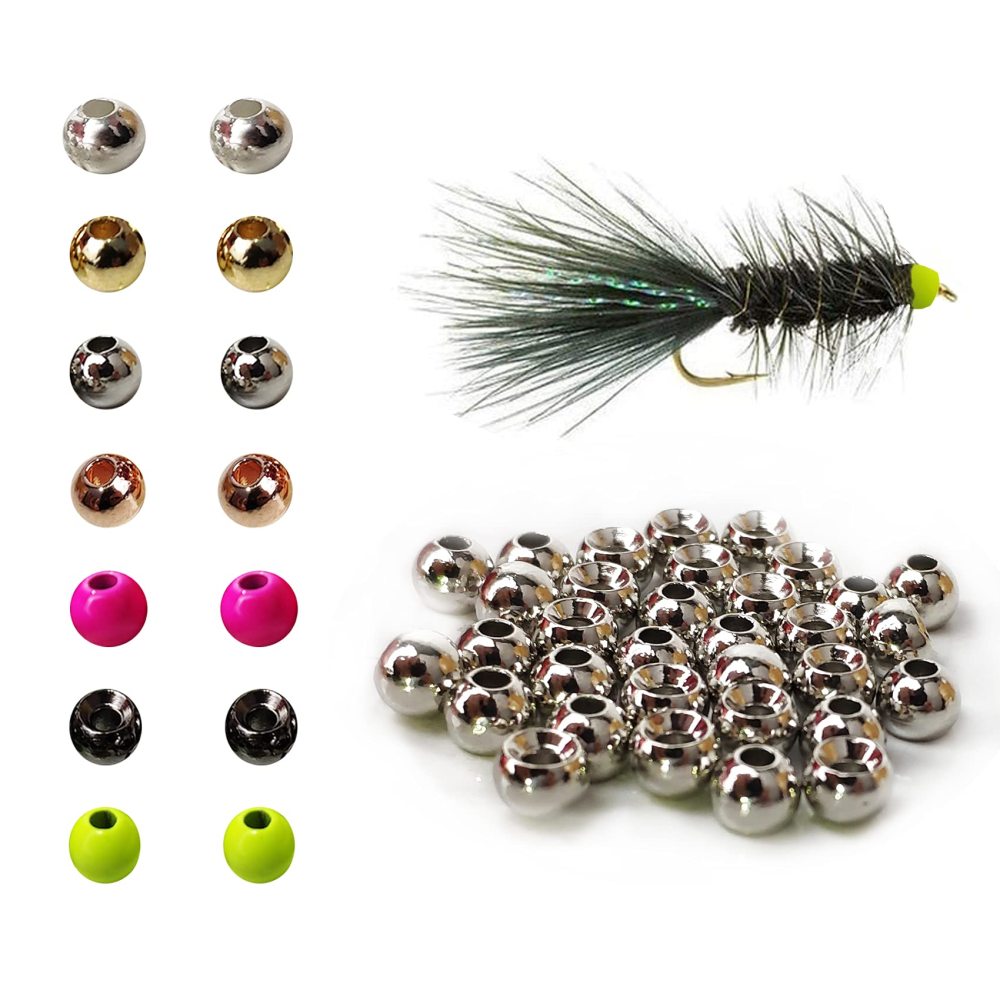 Aventik Think Fast Think Deep 100pc Tungsten Beads Round Ball Beads Fly Tying Materials 7 Colors / 5 Sizes Fly Fishing, Nymph Streamer