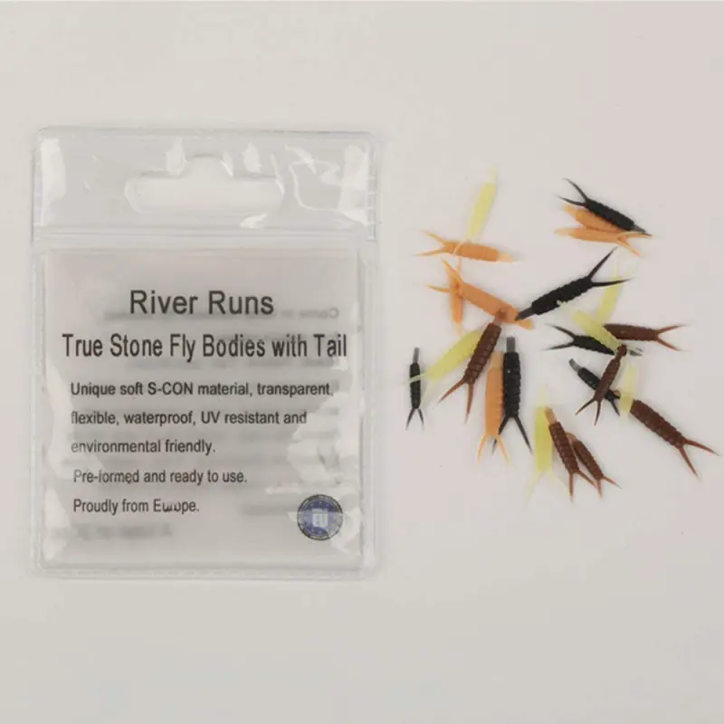 Riverruns Realistic Flies Combo Super Realistic Fly Tying Material Combo Pack Legs, Bodies with Tail, for May Fly Nymph, Stone Fly Nymph, Ephemera Danica Nymph, and More, Proudly from North Europe