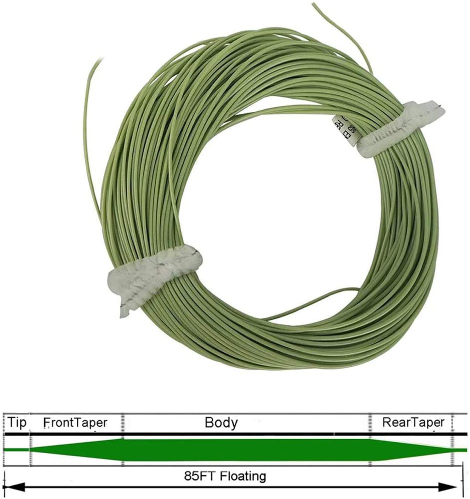 Aventik Double Tapered Line Fly Fishing Line Sure Cast Floating Trout Line (Green, DT5F)