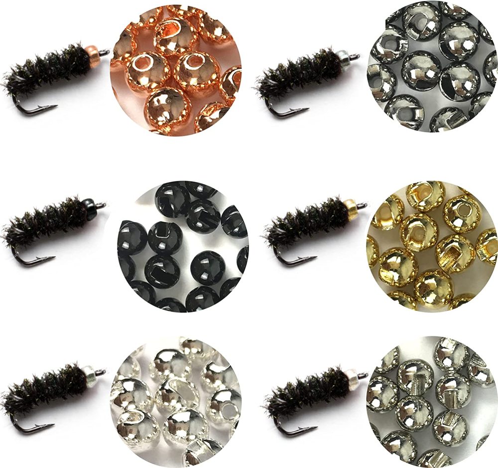 Think Fast Think Deep Beads Aventik 100pc Tungsten Beads Slotted Fly Tying Materials 10 Colors / 5 Sizes Jig Hooks Fly Fishing