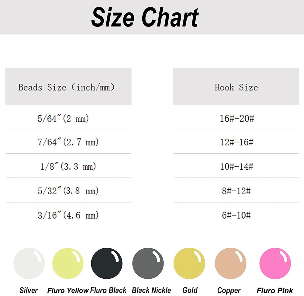 Aventik Think Fast Think Deep 100pc Tungsten Beads Round Ball Beads Fly Tying Materials 7 Colors / 5 Sizes Fly Fishing, Nymph Streamer