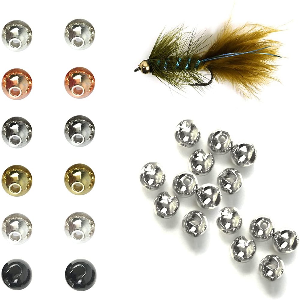 Think Fast Think Deep Beads Aventik 100pc Tungsten Beads Slotted Fly Tying Materials 10 Colors / 5 Sizes Jig Hooks Fly Fishing