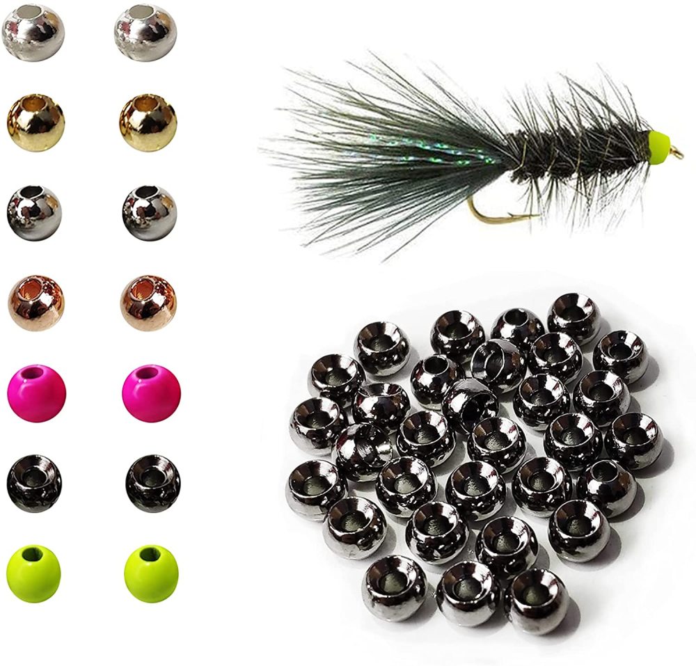 Aventik Think Fast Think Deep 100pc Tungsten Beads Round Ball Beads Fly Tying Materials 7 Colors / 5 Sizes Fly Fishing, Nymph Streamer