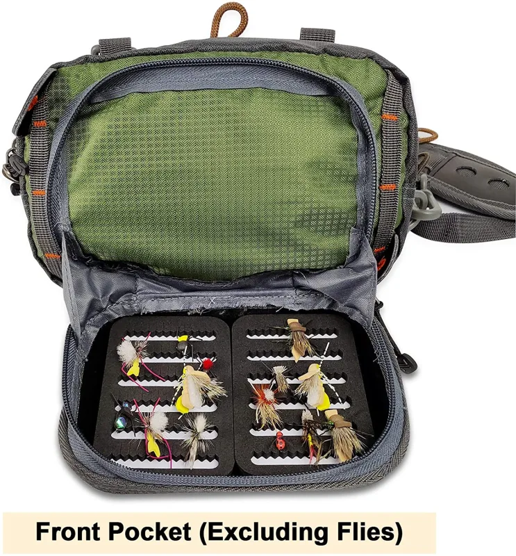 Eupheng Fishing Chest Pack Multifunctional Light Weight Fly Fishing Chest Bag Excellent For Surf Fishing with Multi Pockets Fly Patch & Expendable Working Station Fishing Chest Pack for River Lake Sea Wading Fishing Travel Trip