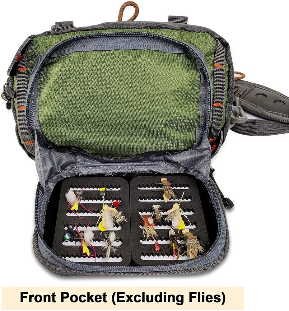 Eupheng Fishing Chest Pack Multifunctional Light Weight Fly Fishing Chest Bag Excellent For Surf Fishing with Multi Pockets Fly Patch & Expendable Working Station Fishing Chest Pack for River Lake Sea Wading Fishing Travel Trip