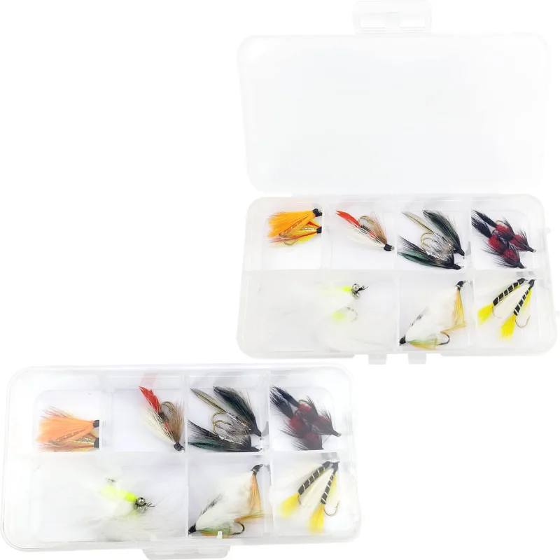 Fly Fishing Flies Wet Flies Assortment Combo Kit Handmade Fly Fishing Saltwater Lures Streamer Flies for Trout with Package Box