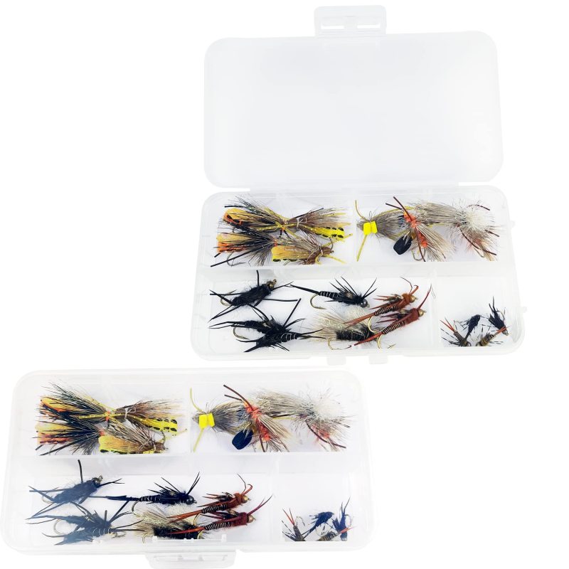 Fly Fishing Flies Wet Flies Assortment Combo Kit Handmade Fly Fishing Saltwater Lures Streamer Flies for Trout with Package Box