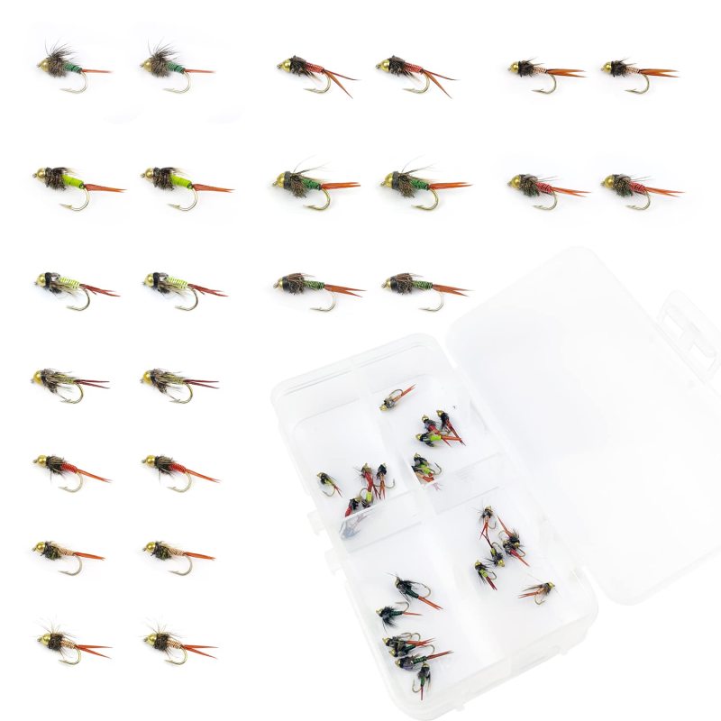 Fly Fishing Flies Wet Flies Assortment Combo Kit Handmade Fly Fishing Saltwater Lures Streamer Flies for Trout with Package Box