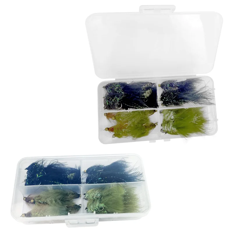 Fly Fishing Flies Wet Flies Assortment Combo Kit Handmade Fly Fishing Saltwater Lures Streamer Flies for Trout with Package Box