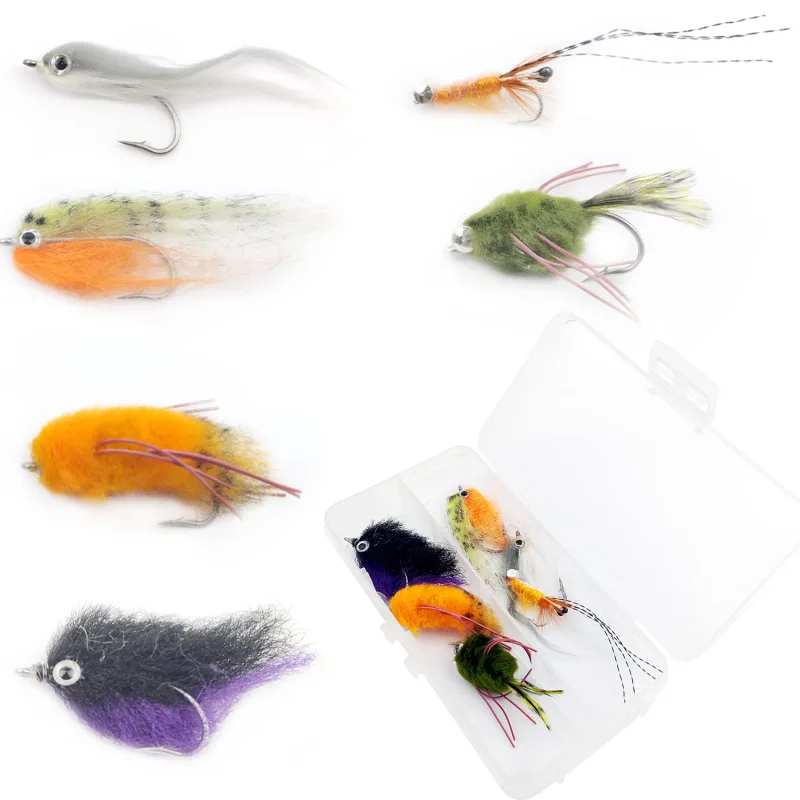 Fly Fishing Flies Wet Flies Assortment Combo Kit Handmade Fly Fishing Saltwater Lures Streamer Flies for Trout with Package Box