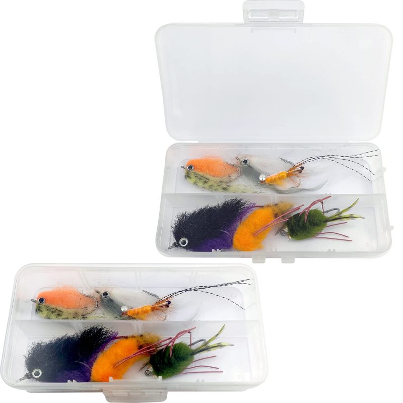 Fly Fishing Flies Wet Flies Assortment Combo Kit Handmade Fly Fishing Saltwater Lures Streamer Flies for Trout with Package Box