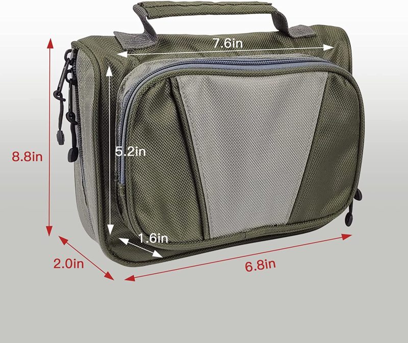 Eupheng Fly Tying Bag Portable Light Weight Bait Storage Bag with Detachable Transparent Poly Bags for Travel Trip