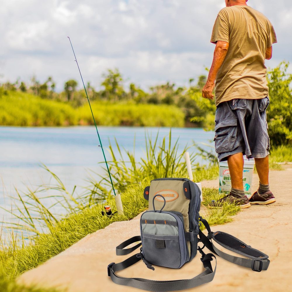 Eupheng Fishing Waist Pack Multifunctional Light Weight Fly Fishing Waist Bag Conventional Fishing Bag with Multi Pockets Fly Patch Work Station River Lake Sea Fishing Travel Trip