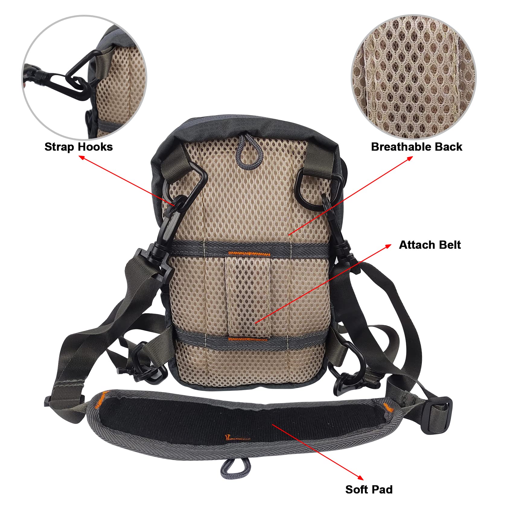 Fly fishing waist outlet pack