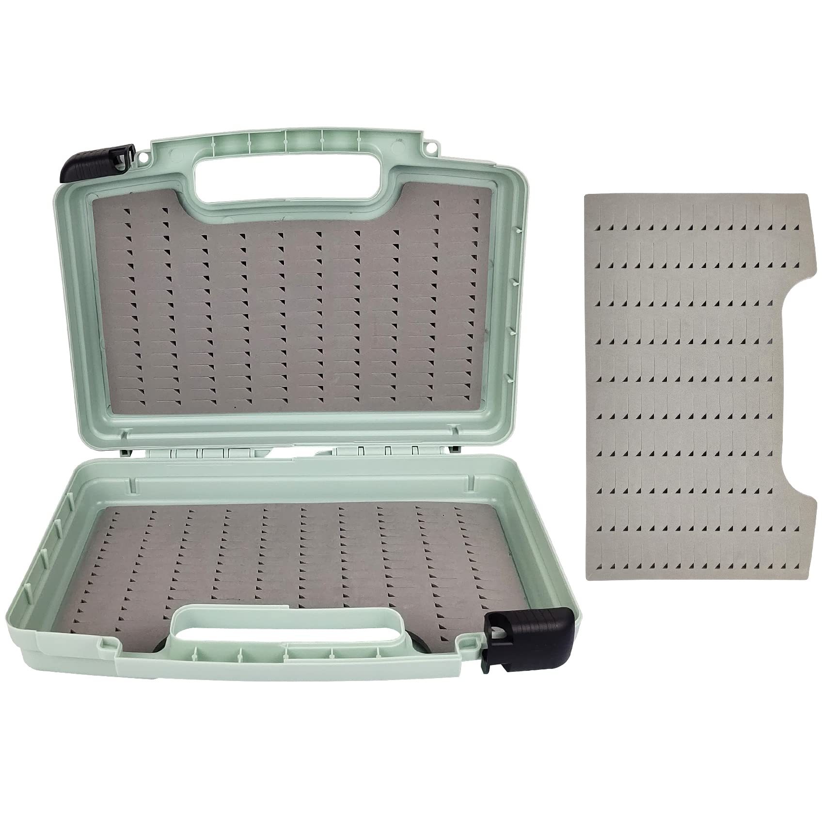 Streamer Fly Boxes Click Lock Large Streamer Flies Foams Fishing Tackle Box Boating Fishing Boxes 10.43X8.27X3.15inch (Boat box M-Black)