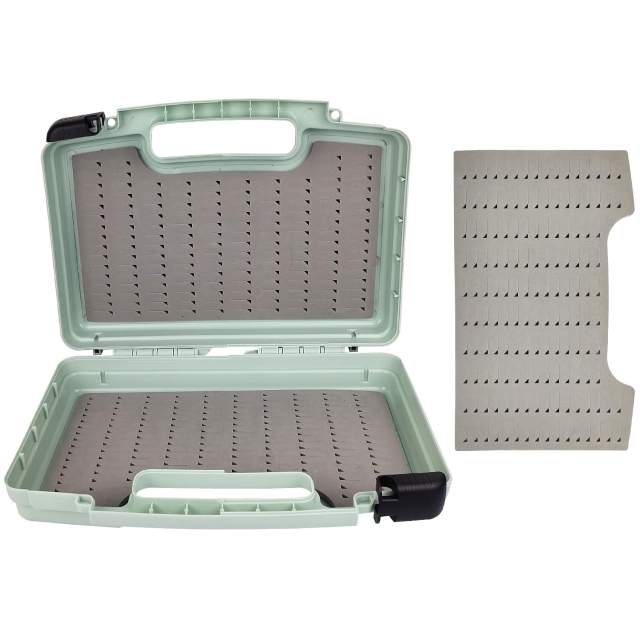 Streamer Fly Boxes Click Lock Large Streamer Flies Foams Fishing Tackle Box Boating Fishing Boxes 10.43X8.27X3.15inch (Boat box M-Black)