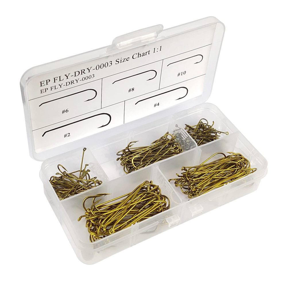 Fishing Hooks High Carbon Steel Wide Gap Offset Fly Fishing Hook Set for Fly Tying Dry Wet Nymph Flies