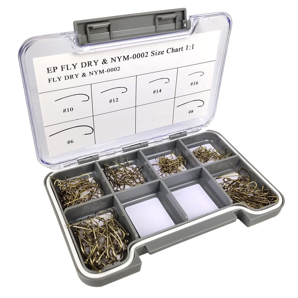 Fishing Hooks High Carbon Steel Wide Gap Offset Fly Fishing Hook Set for Fly Tying Dry Wet Nymph Flies