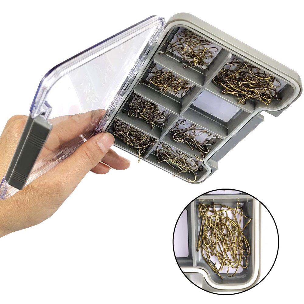 Fishing Hooks High Carbon Steel Wide Gap Offset Fly Fishing Hook Set for Fly Tying Dry Wet Nymph Flies
