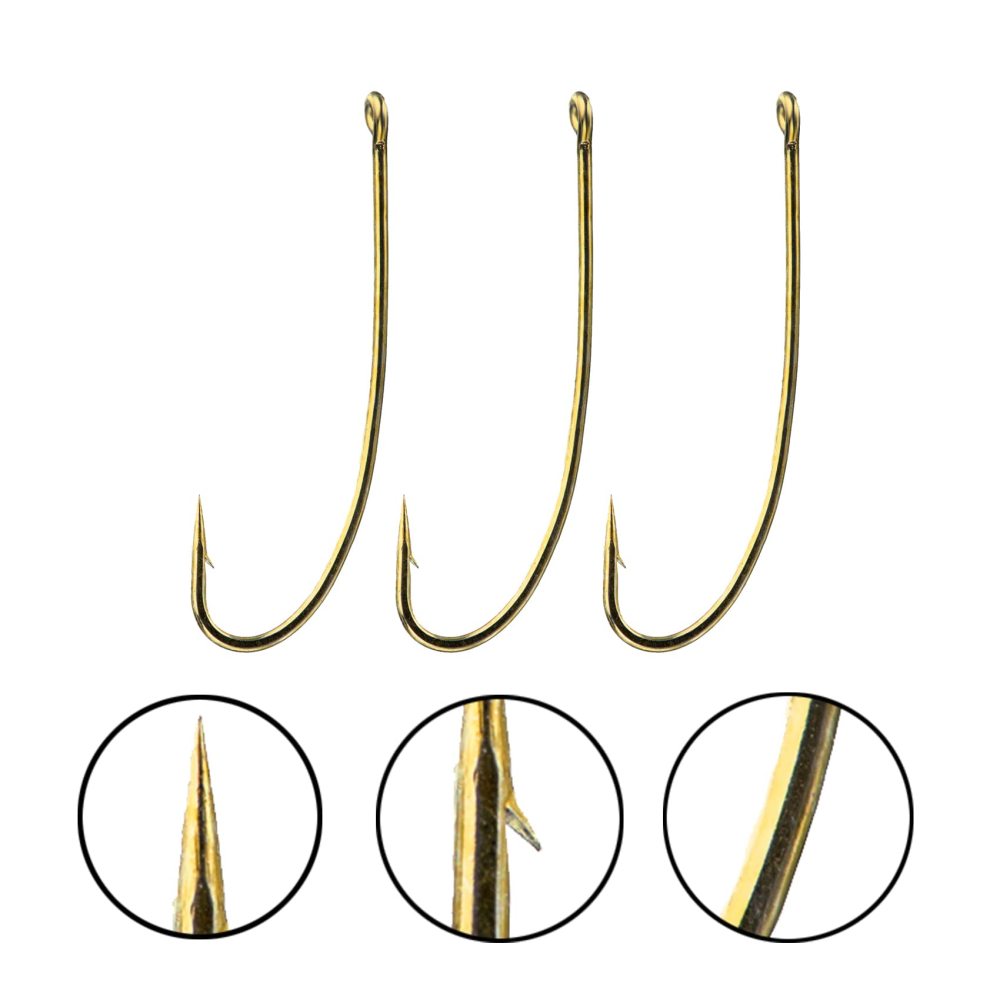 Fishing Hooks High Carbon Steel Wide Gap Offset Fly Fishing Hook Set for Fly Tying Dry Wet Nymph Flies