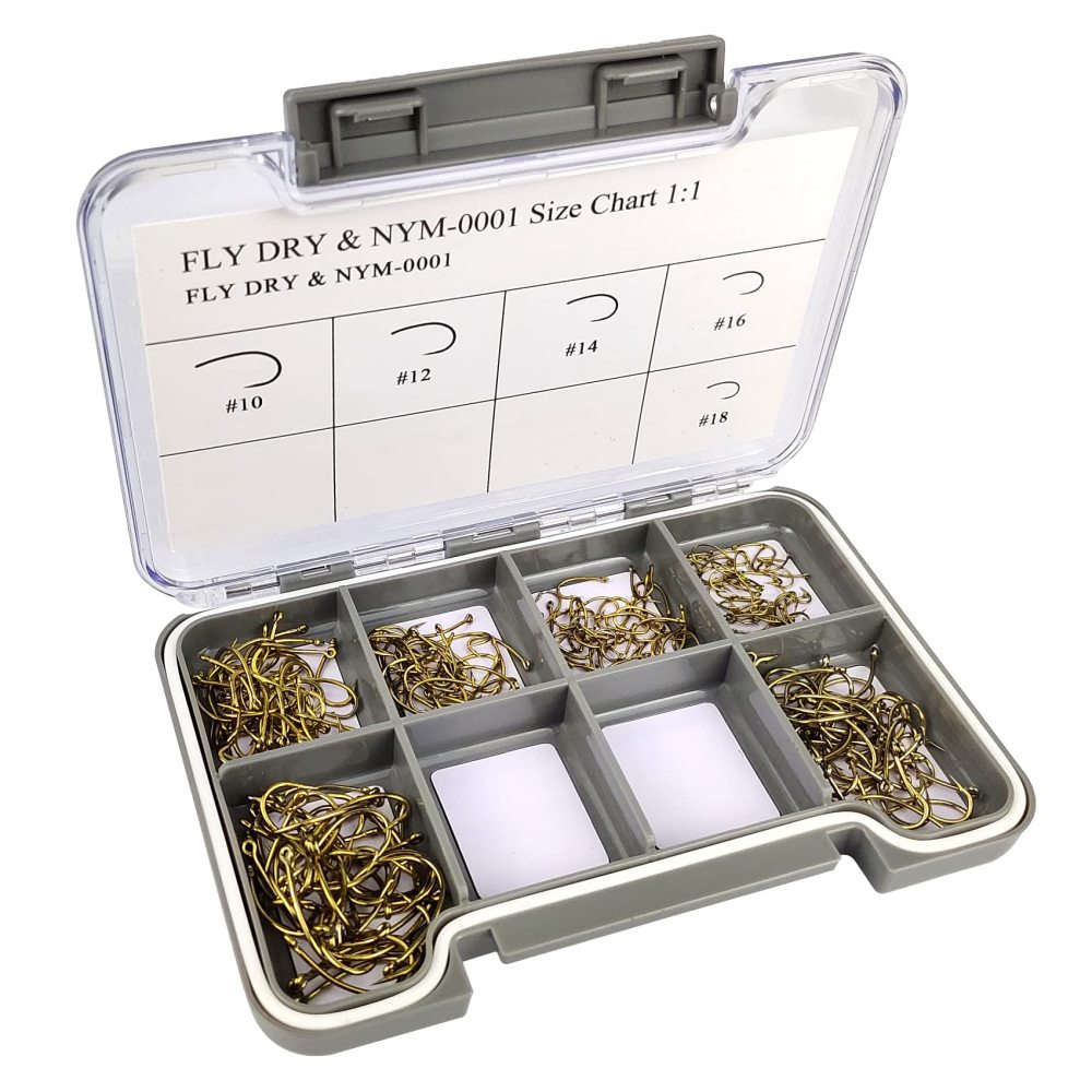 Fishing Hooks High Carbon Steel Wide Gap Offset Fly Fishing Hook Set for Fly Tying Dry Wet Nymph Flies