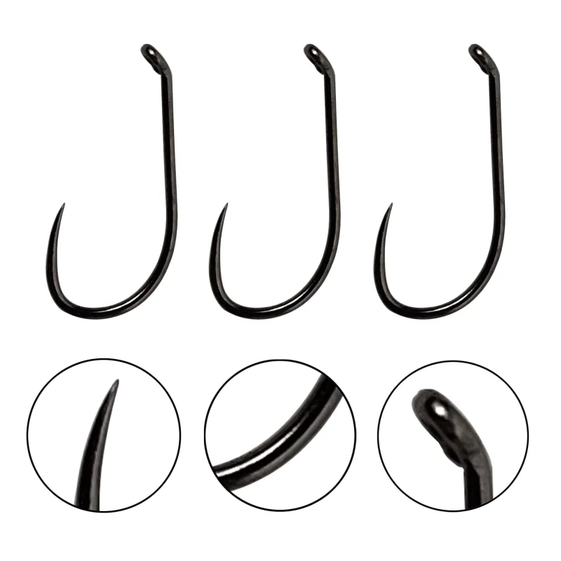 Barbless Fly Fishing Hooks Catch & Release Dry Nymph Shrimp Pupa jig Fly Hooks Fixes Size Combo