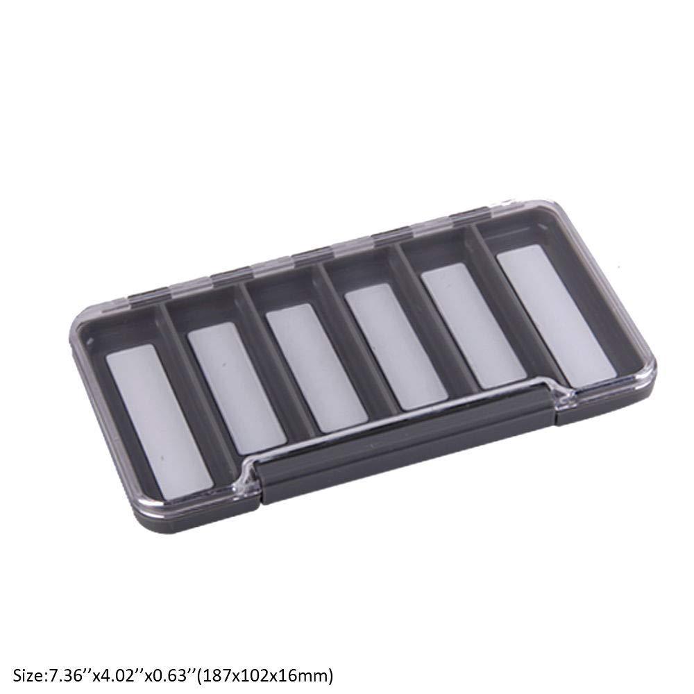 Aventik Waterproof Fly Fishing Boxes Easy Grip Foams Multi Magnetic Compartments Tackle Box 7.36"X4.02"X0.63"