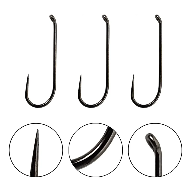 Barbless Fly Fishing Hooks Catch & Release Dry Nymph Shrimp Pupa jig Fly Hooks Fixes Size Combo