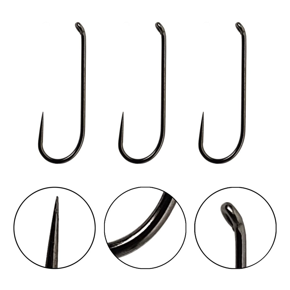 Barbless Fly Fishing Hooks Catch & Release Dry Nymph Shrimp Pupa jig Fly Hooks Fixes Size Combo