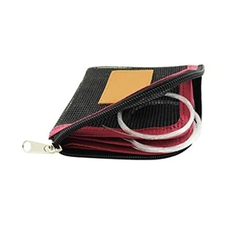 Aventik Fly Fishing Tapered Leader Wallet Tippet Line Case 5 Slots Net-Like Leader Tippet Storage Leader Pocket 4X4inch