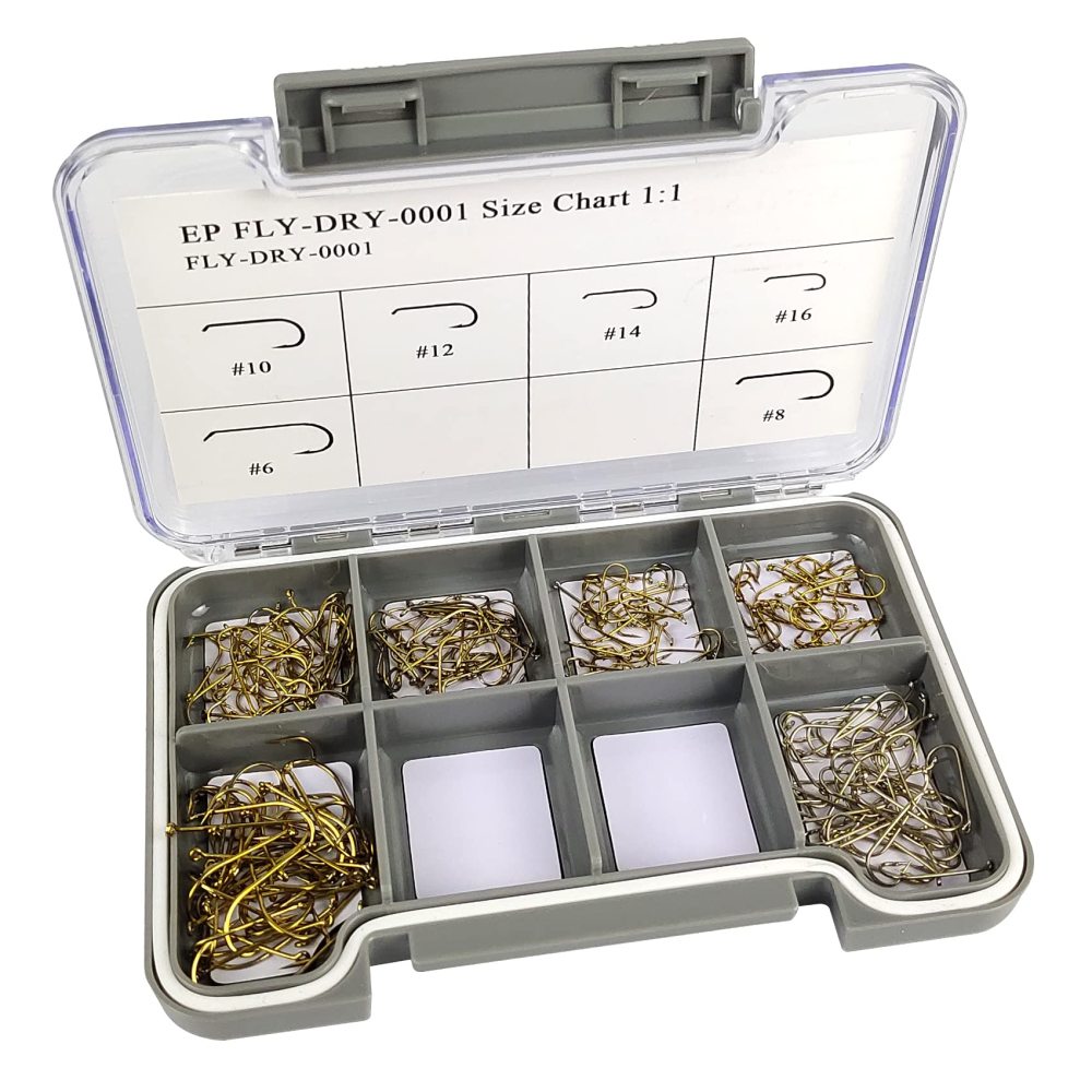 Fishing Hooks High Carbon Steel Wide Gap Offset Fly Fishing Hook Set for Fly Tying Dry Wet Nymph Flies