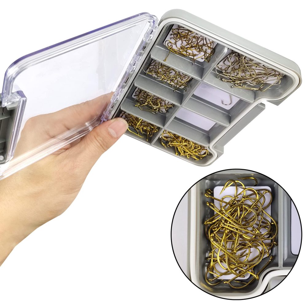 Fishing Hooks High Carbon Steel Wide Gap Offset Fly Fishing Hook Set for Fly Tying Dry Wet Nymph Flies