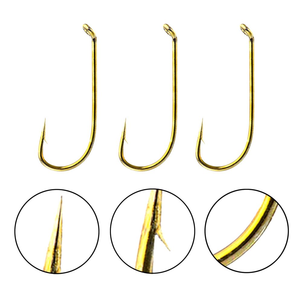 Fishing Hooks High Carbon Steel Wide Gap Offset Fly Fishing Hook Set for Fly Tying Dry Wet Nymph Flies