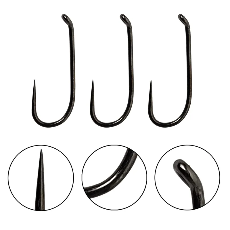 Barbless Fly Fishing Hooks Catch & Release Dry Nymph Shrimp Pupa jig Fly Hooks Fixes Size Combo