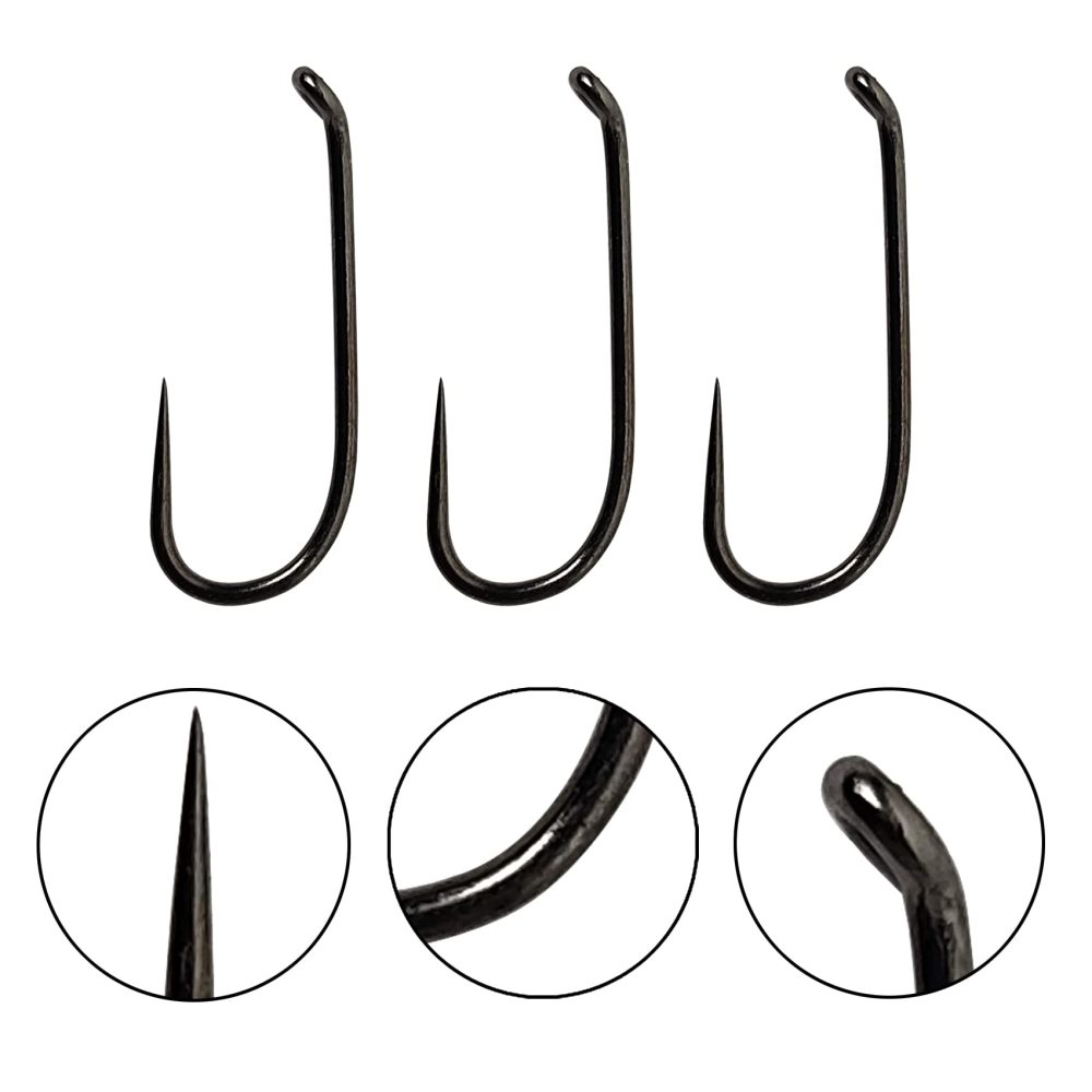 Barbless Fly Fishing Hooks Catch & Release Dry Nymph Shrimp Pupa jig Fly Hooks Fixes Size Combo