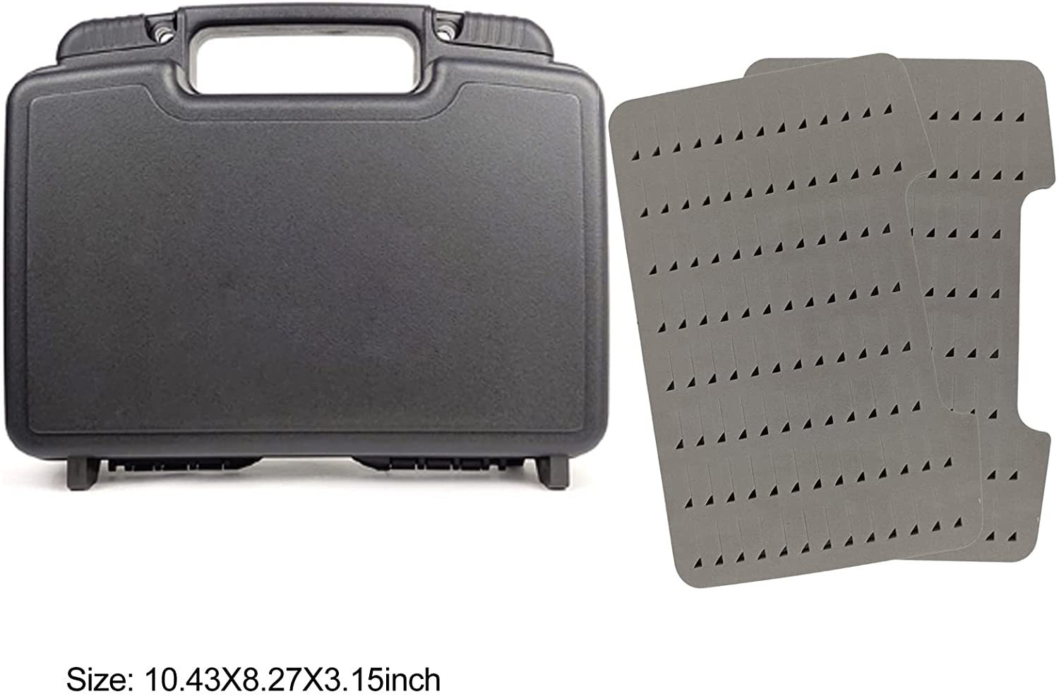 Streamer Fly Boxes Click Lock Large Streamer Flies Foams Fishing Tackle Box Boating Fishing Boxes 10.43X8.27X3.15inch (Boat box M-Black)