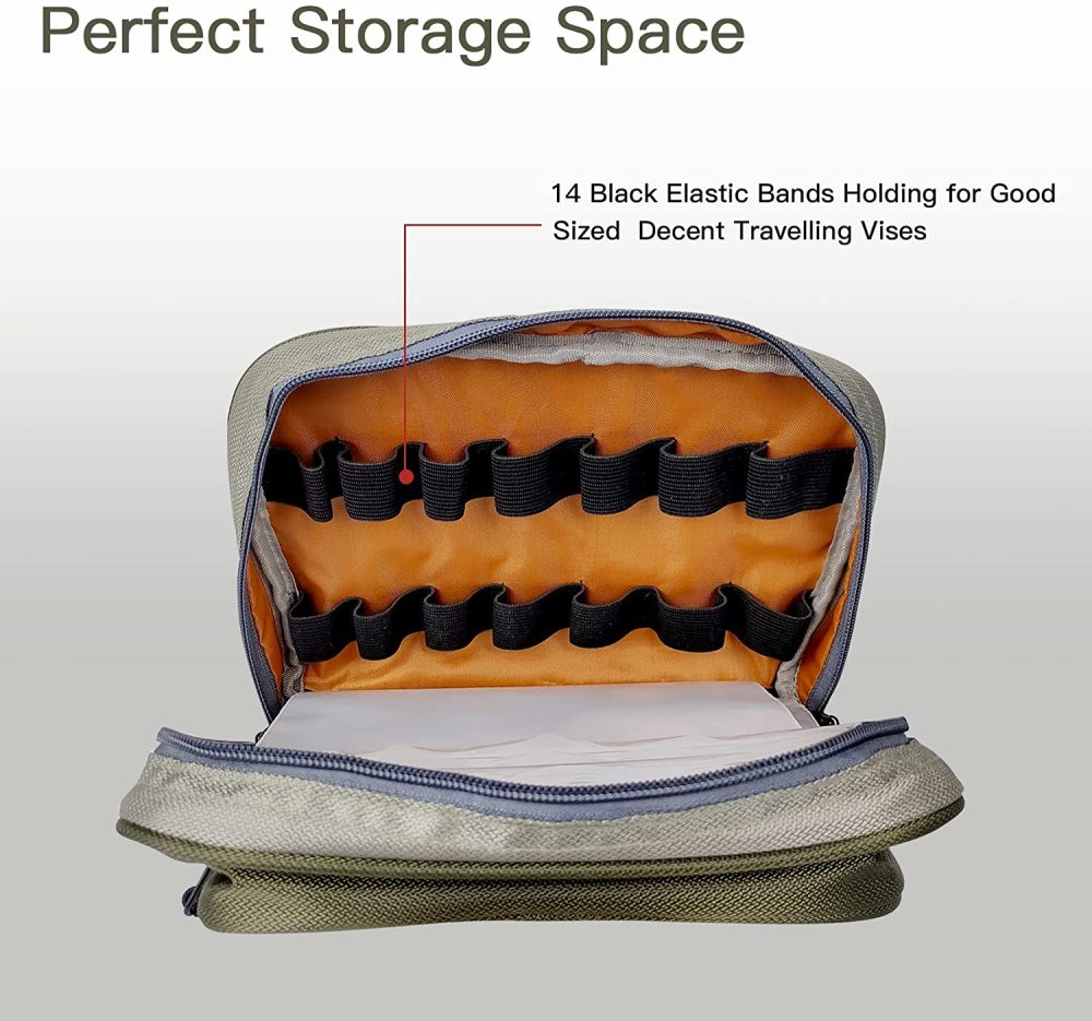 Eupheng Fly Tying Bag Portable Light Weight Bait Storage Bag with Detachable Transparent Poly Bags for Travel Trip