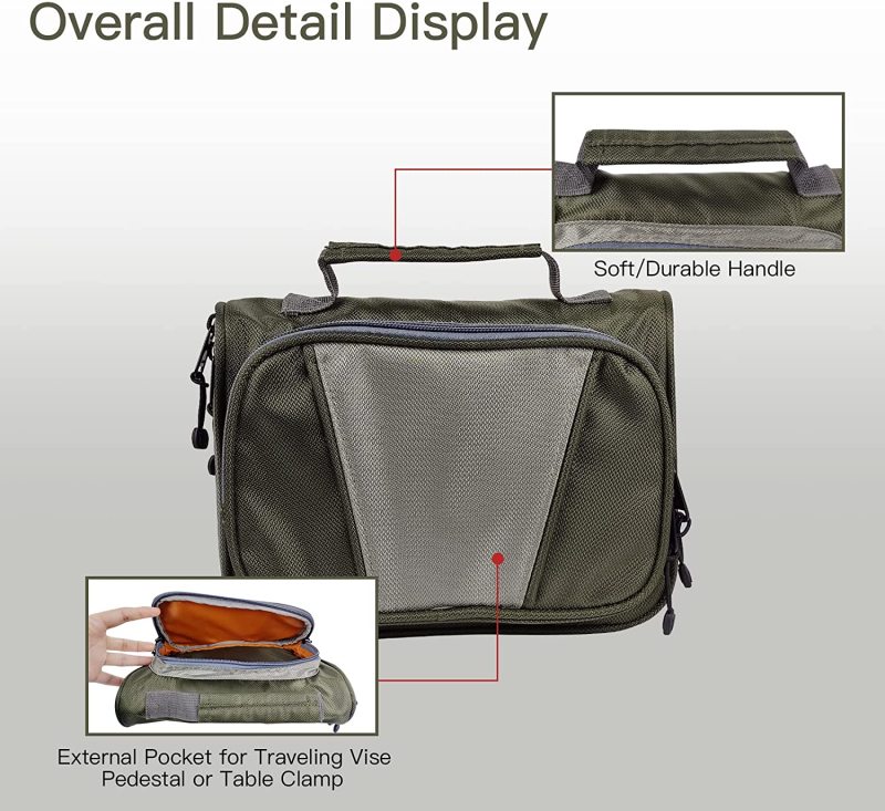 Eupheng Fly Tying Bag Portable Light Weight Bait Storage Bag with Detachable Transparent Poly Bags for Travel Trip