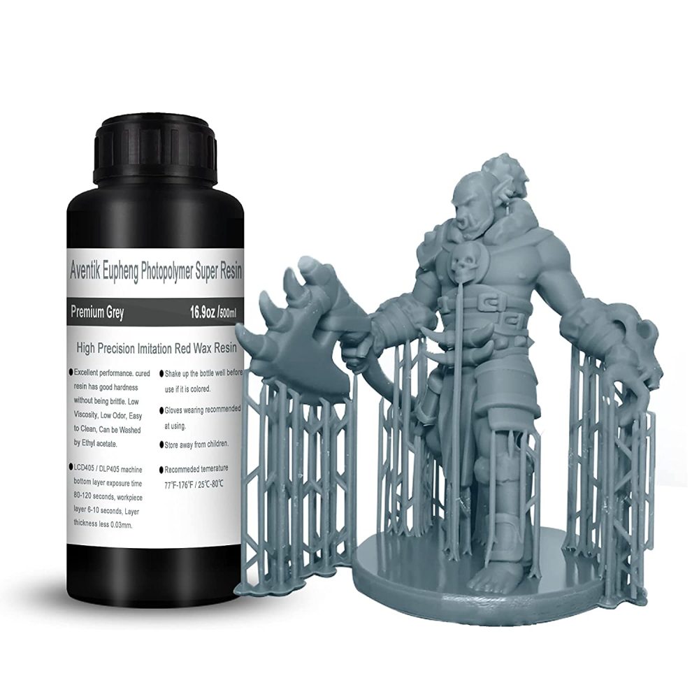 Aventik Eupheng High Precision Imitation Resin 3D 405nm LCD DLP Printer High Impact, High Strength, Low Porosity, High Density, Rigid Toughness, Easy to Print (High Grage Gray)