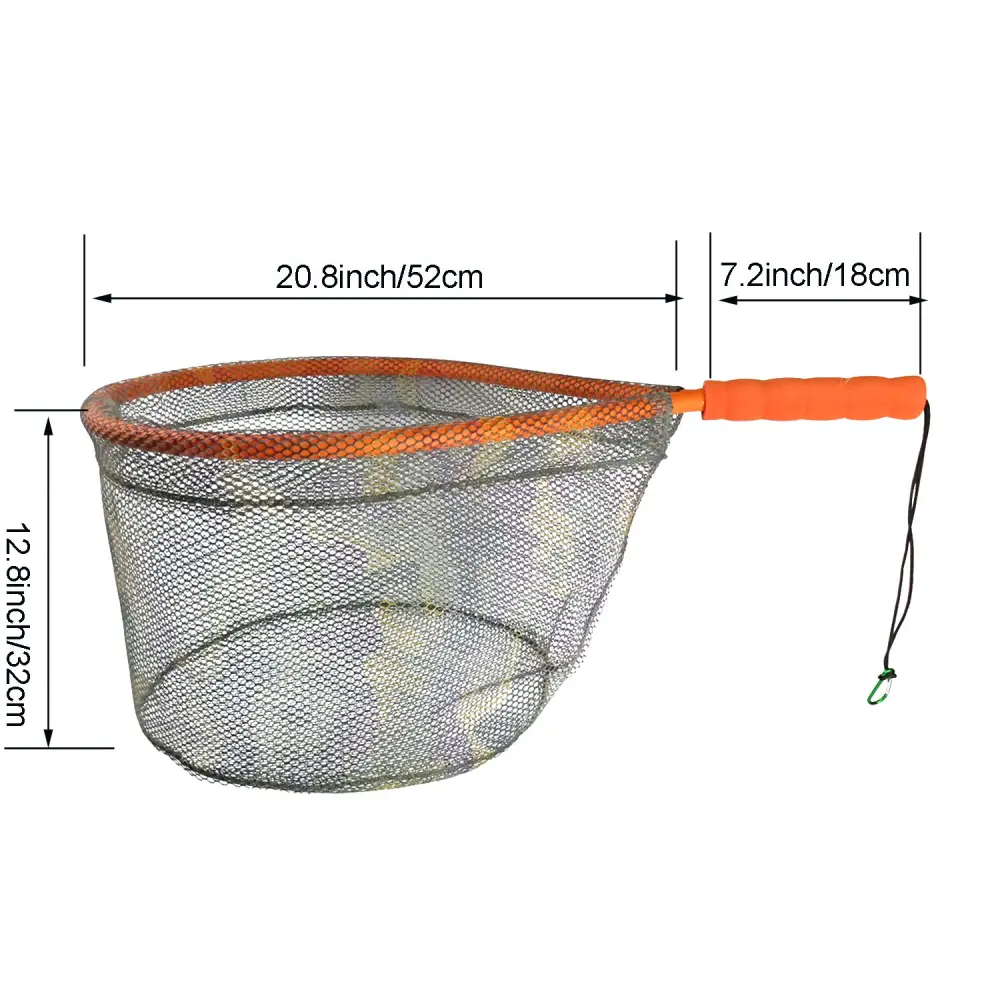 Aventik Floating Fishing Net Landing Net Wading Kayak Camouflage Rubber Coating Wade Fishing Surf Fish Fresh Water Fishing Salt Water Fishin
