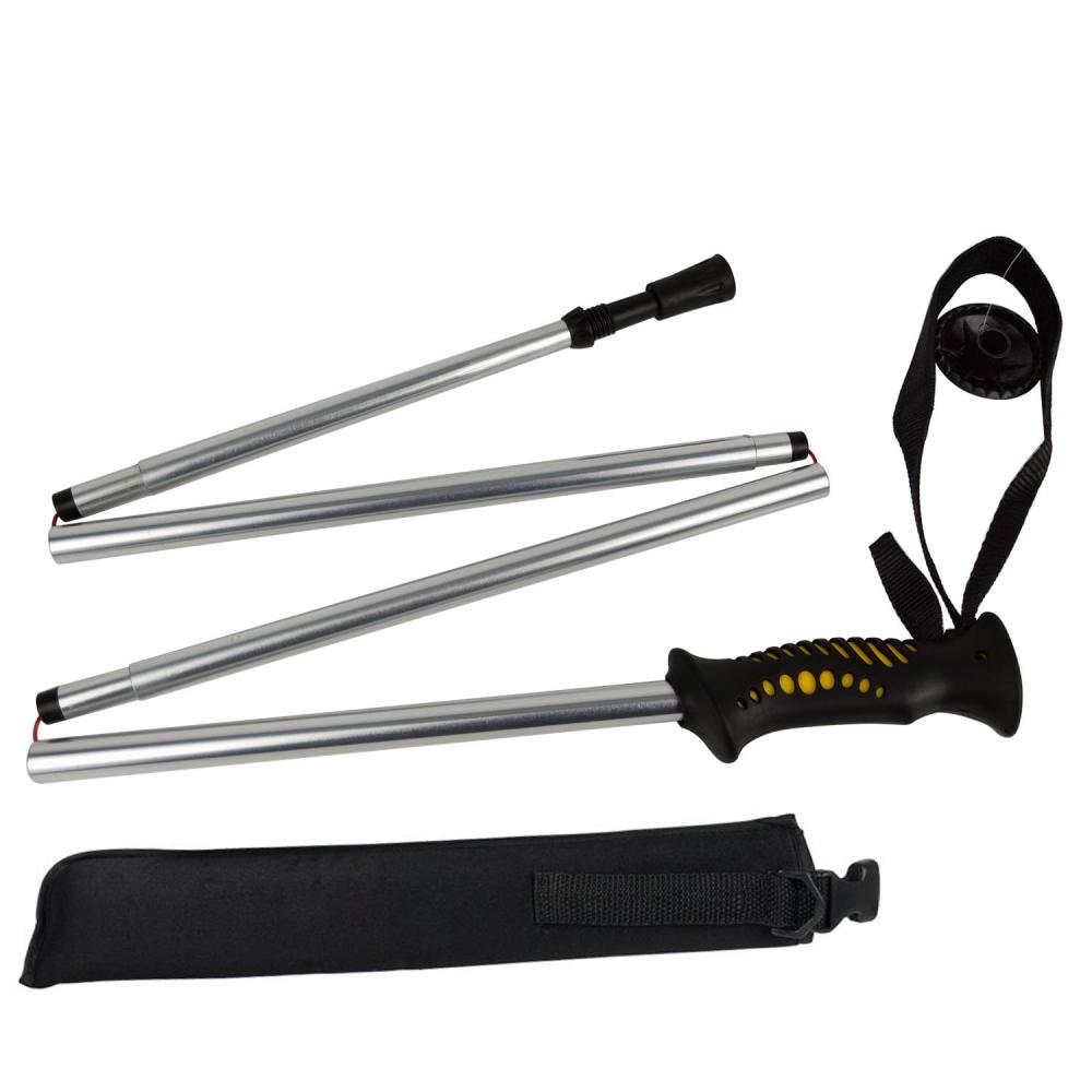 Aventik Fold-able Wading Staff Water Depth Safety Warning Sign Coated Stainless Steel Core T7075 Aluminum Body Corrosion Resistance