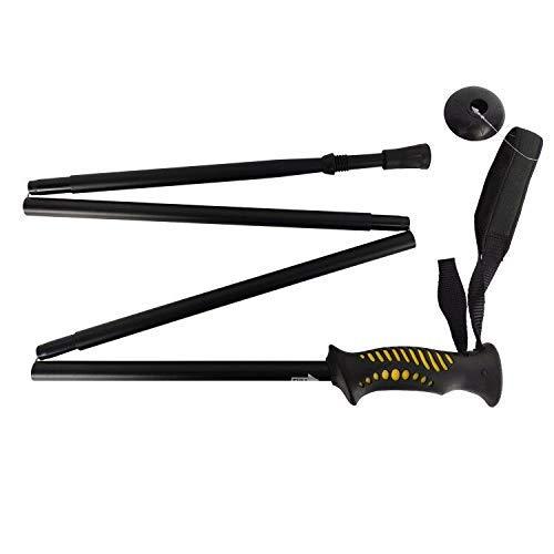 Aventik Fold-able Wading Staff Water Depth Safety Warning Sign Coated Stainless Steel Core T7075 Aluminum Body Corrosion Resistance