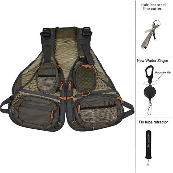 Aventik Super Light Fly Fishing Vest Pack Adjustable No Mad Design in Wading Deep Water Keep Cool