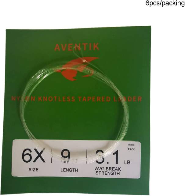 Aventik Fly Fishing Tapered Leader with Loop Tapered Fly Leaders 9FT (6 Pack)