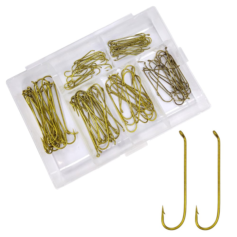 Eupheng Assortment 120PCS Streamer Fly Fishing Hook High Carbon Competition Barb Great Value Collection