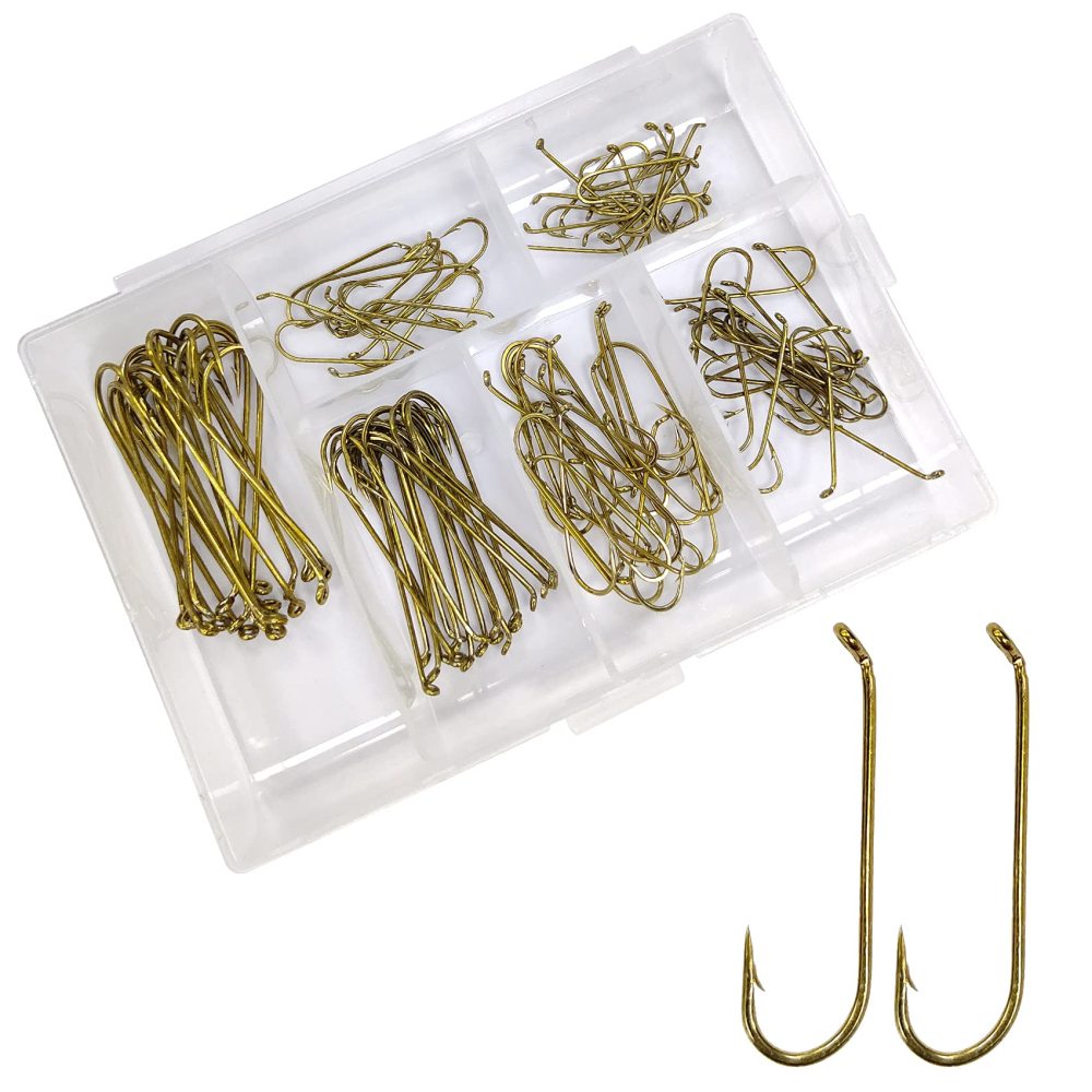 Eupheng Assortment 120PCS Streamer Fly Fishing Hook High Carbon Competition Barb Great Value Collection