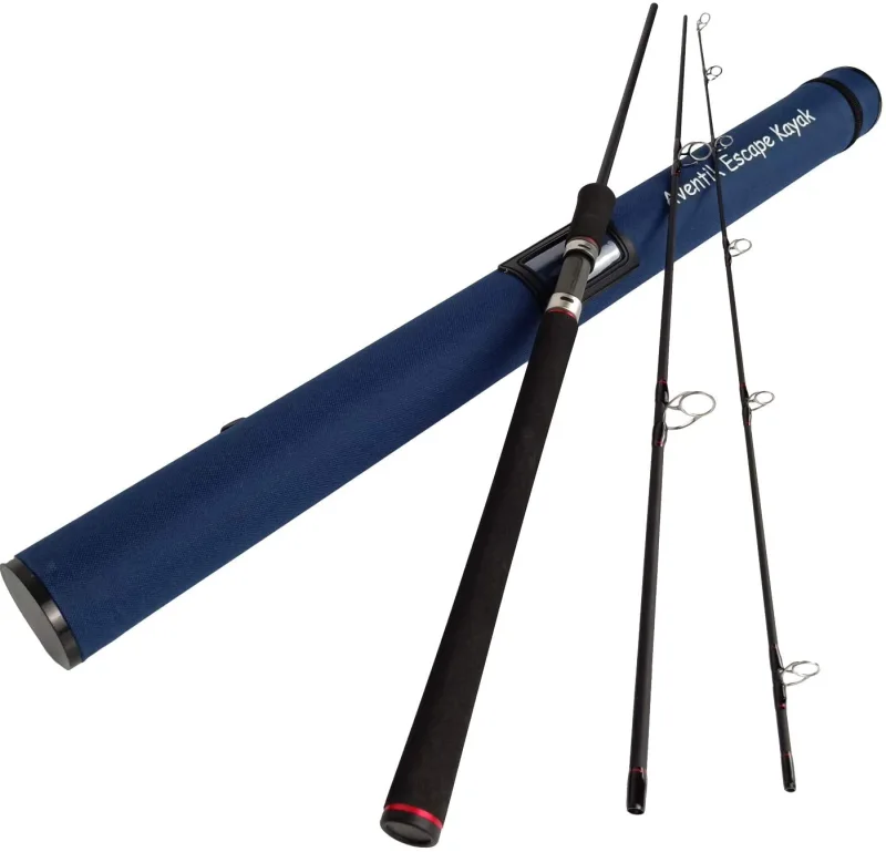 Aventik Escape, 24T Carbon Travel Kayak Fishing Rod, 3sec 6'5'' with  included rod tube.