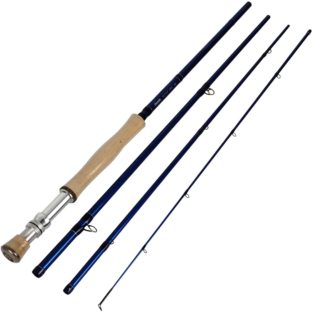Aventik S-Glass Fly Fishing Rods Fast Rod 4pc 61 LW1/2, 8'4'' LW8 Ultra  Light Classic Medium Fast Action