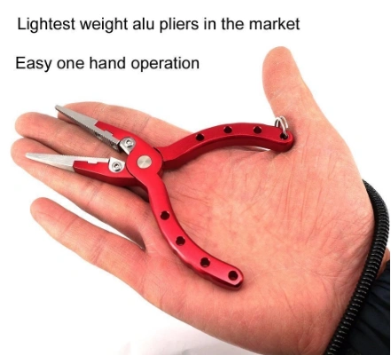Aventik Top quality 5 inch Aluminum Fishing Pliers with Sheath and Lanyard 5 Colors Choice for Both Saltwater and Freshwater L